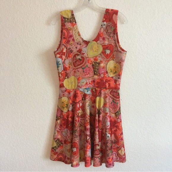 Pretty Snake Goth Valentine Kitschy Witch Stretchy Skater Dress Fits Like Medium - Picture 7 of 8